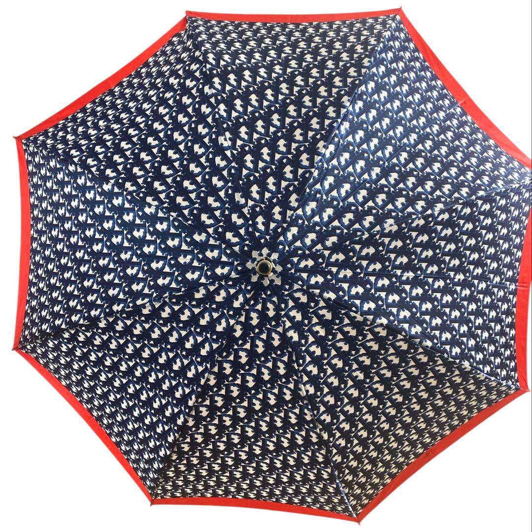 美品✨Dior クリスチャンディオール　折り畳み傘　総柄　トロッター　収納袋付き