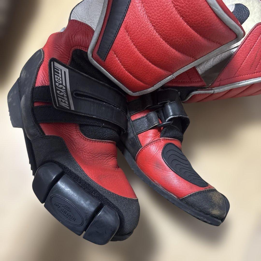 す*む様 クシタニ　バイク用　ブーツ 日本製 ホワイト/レッド/ブルー　25セン