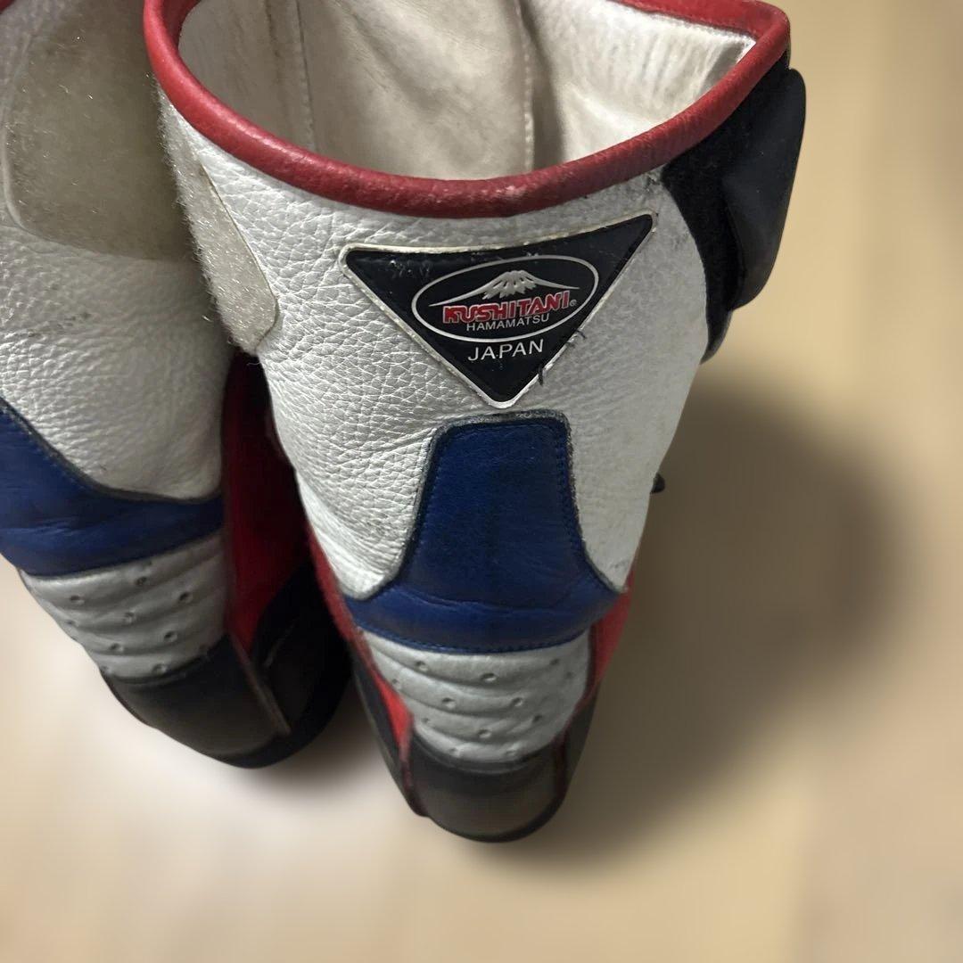 す*む様 クシタニ　バイク用　ブーツ 日本製 ホワイト/レッド/ブルー　25セン