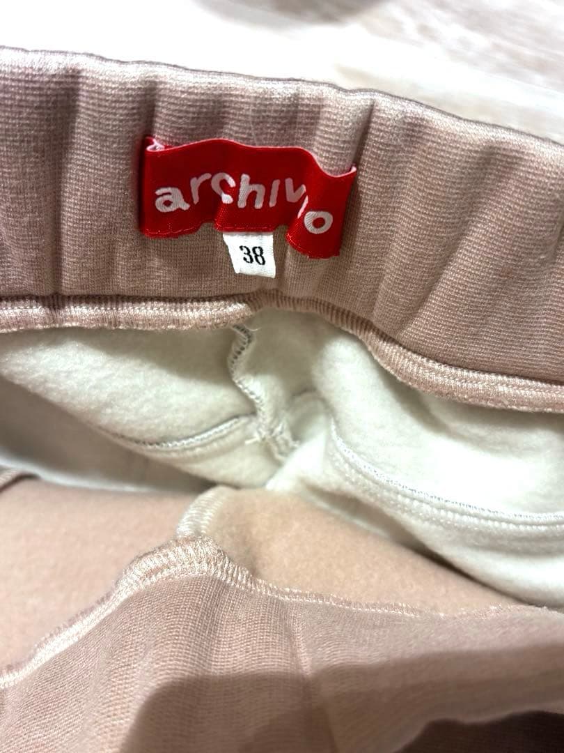 美品アルチビオ 裏起毛バイカラーパンツ ピンク 38 M スウェット