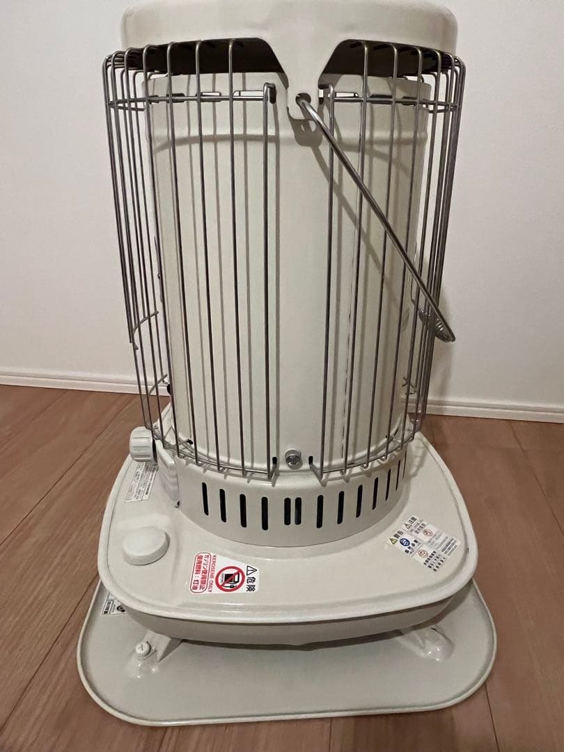 ホワイト 円筒形 ストーブ ガード付き