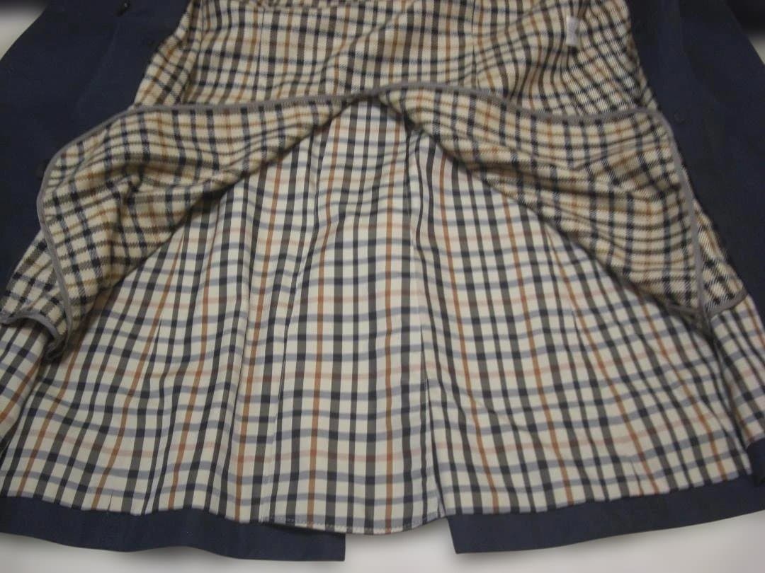 美品 DAKS トレンチコート ネイビー ダブルブレスト size40 L