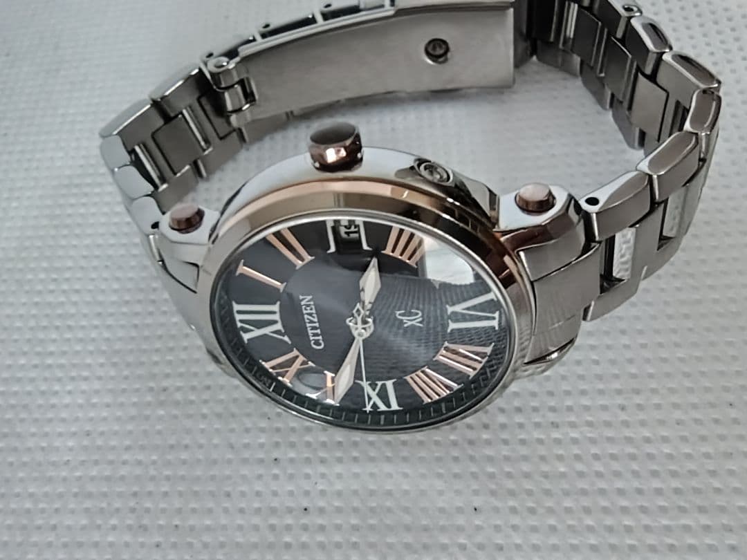 【電波ソーラー、極美品、希少、二次電池新品】シチズン　クロスシー　BK