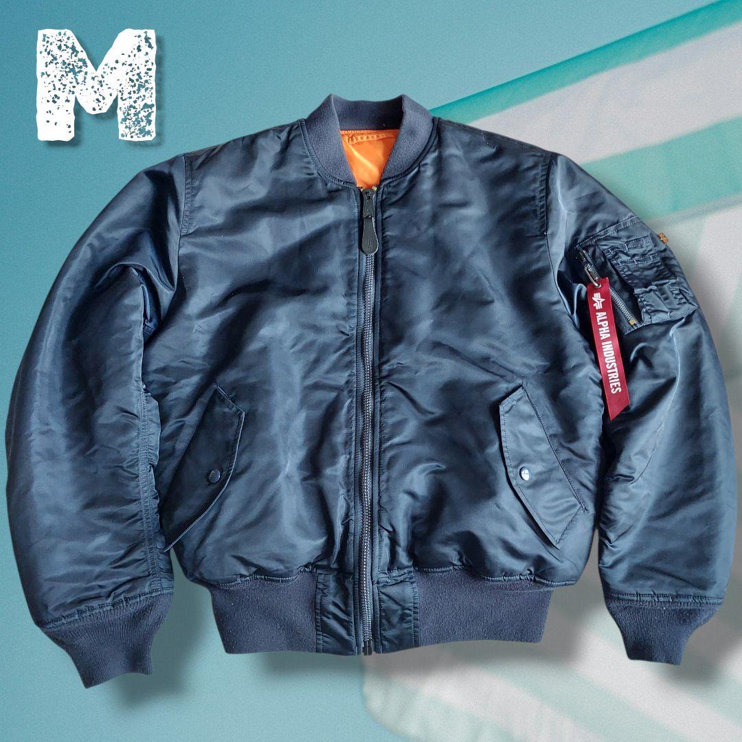 【美品】ALPHA INDUSTRIES MA-1 リバーシブル　M ネイビー