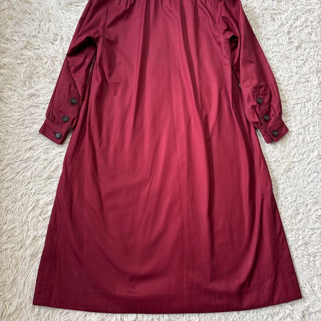 希少☆美品【イヴサンローラン】バイカラー　ワインレッド×ベージュ　ロングコート