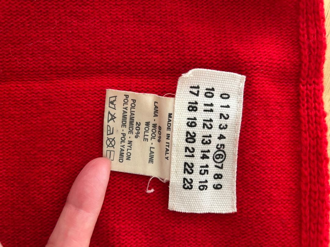 赤 ウールポリエステル ストール