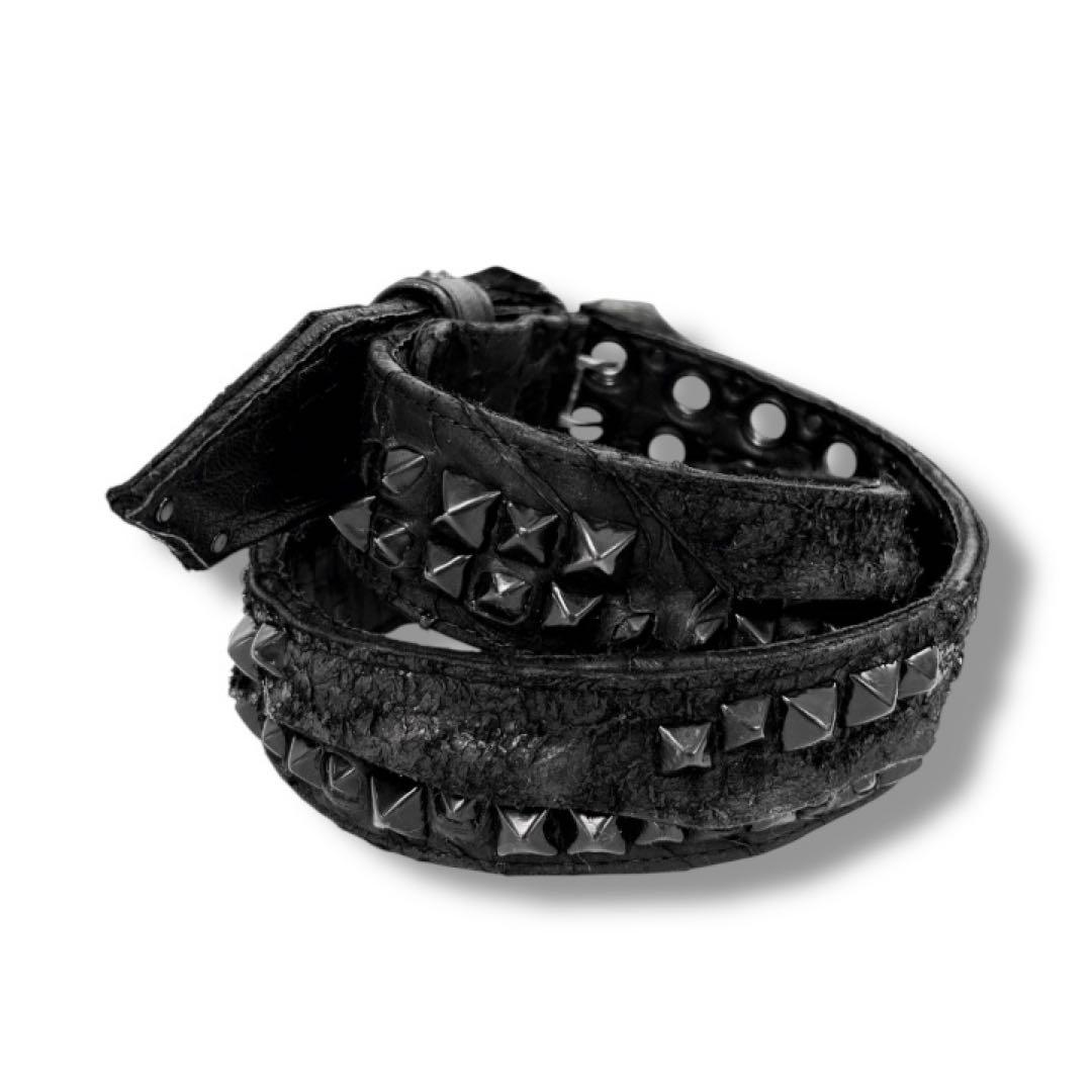 時計 Kmrii leather studs belt archive vkei