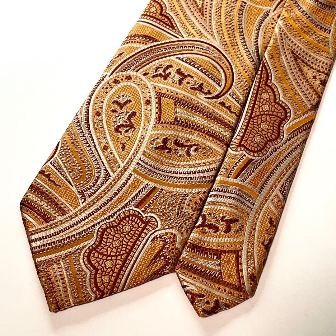 3505 エルメネジルドゼニア ネクタイ ペイズリー 植物柄 ボタニカル