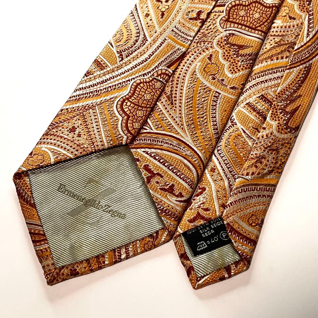 3505 エルメネジルドゼニア ネクタイ ペイズリー 植物柄 ボタニカル