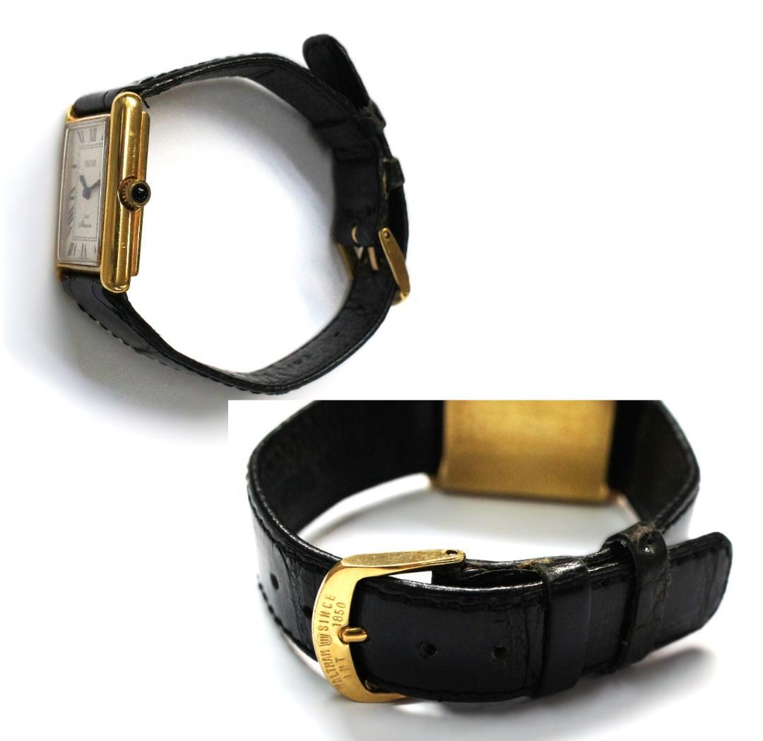 ウォルサム ゴールド マキシム 18K 手巻き 時計 クロコベルト【稼働品】