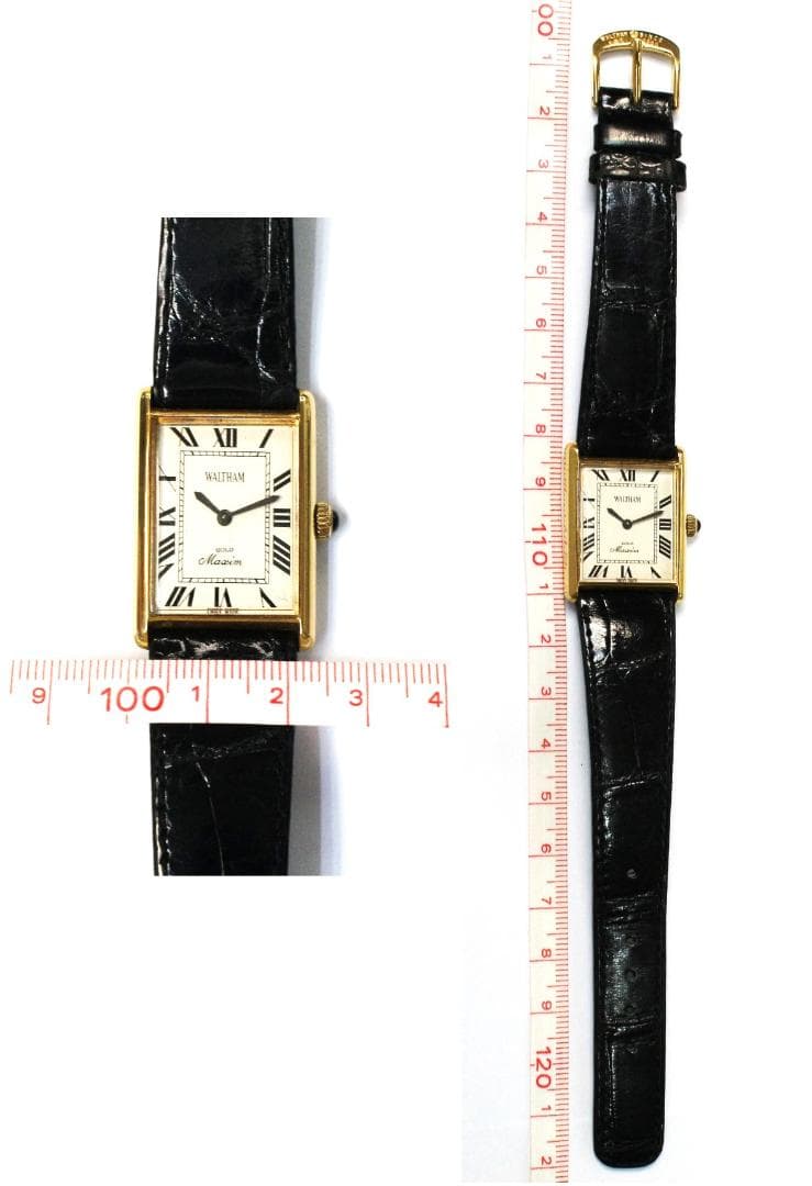 ウォルサム ゴールド マキシム 18K 手巻き 時計 クロコベルト【稼働品】