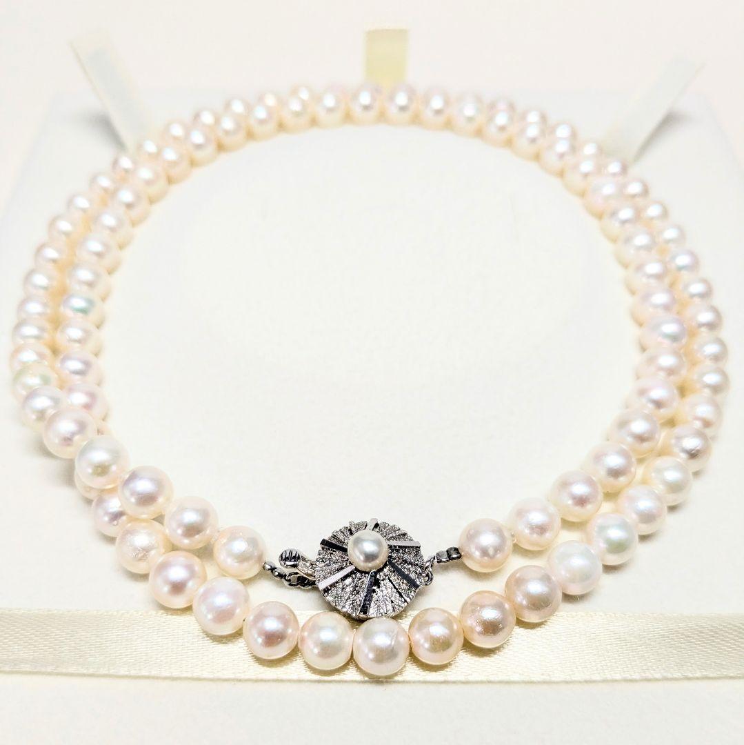 SVあこや本真珠ネックレス　約7.0mm　70cm ホワイト白色系　セミロング