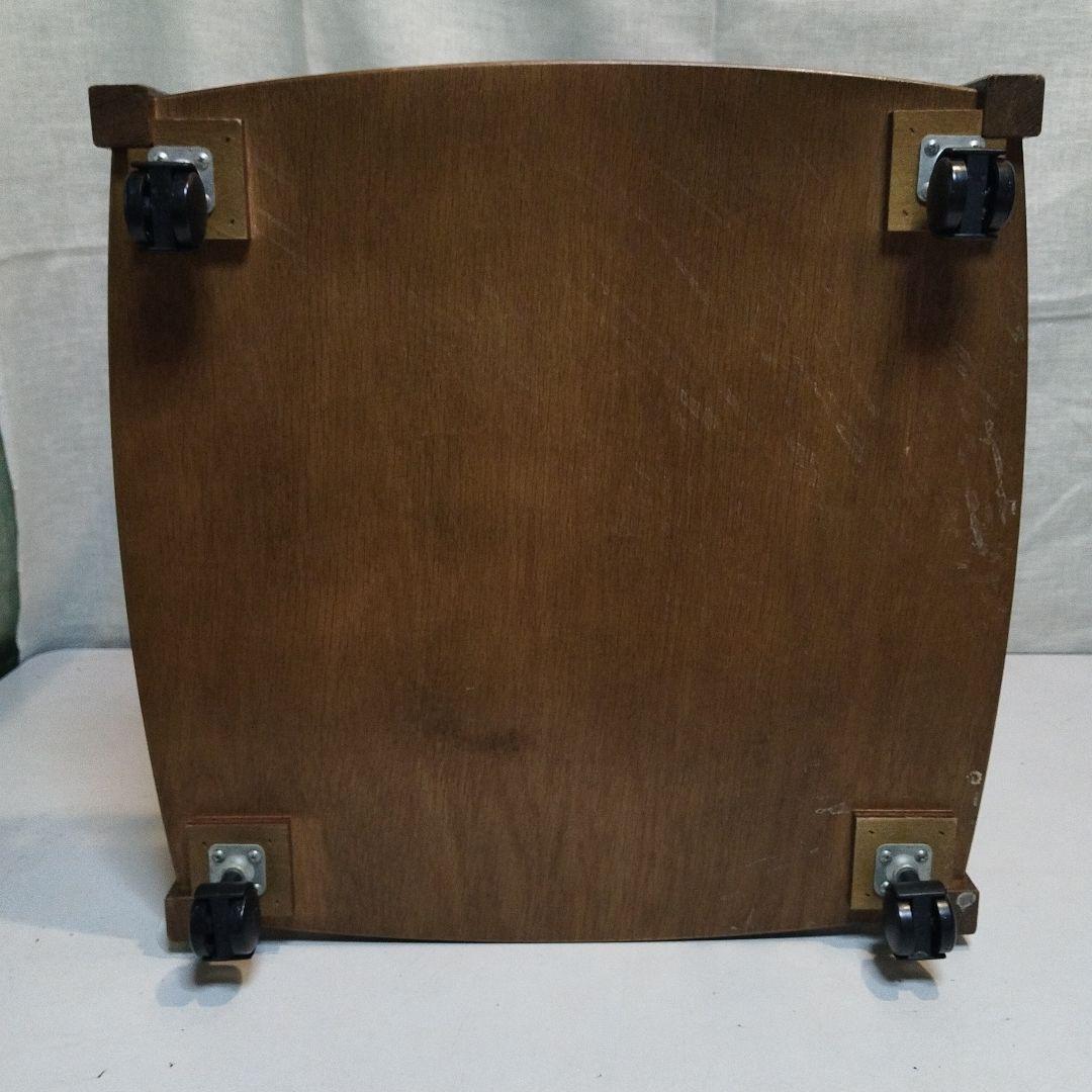 木製　移動式　多目的飾り棚　昭和中頃　民芸家具　横幅　奥行　大きめサイズ　花台