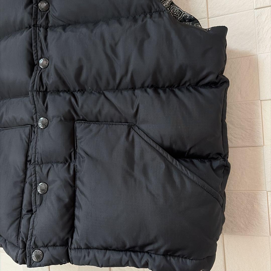 【希少　レア】ノースフェイス　S パープルレーベル　ダウンベスト　黒　ペイズリー
