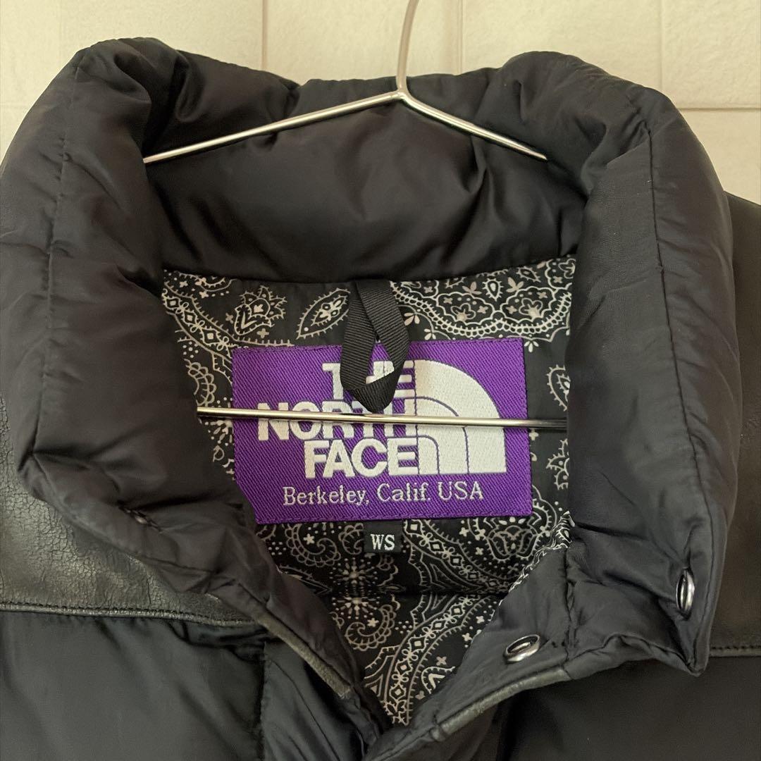 【希少　レア】ノースフェイス　S パープルレーベル　ダウンベスト　黒　ペイズリー