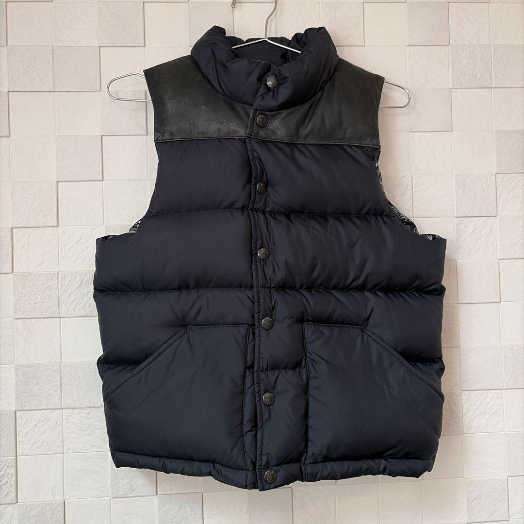 【希少　レア】ノースフェイス　S パープルレーベル　ダウンベスト　黒　ペイズリー