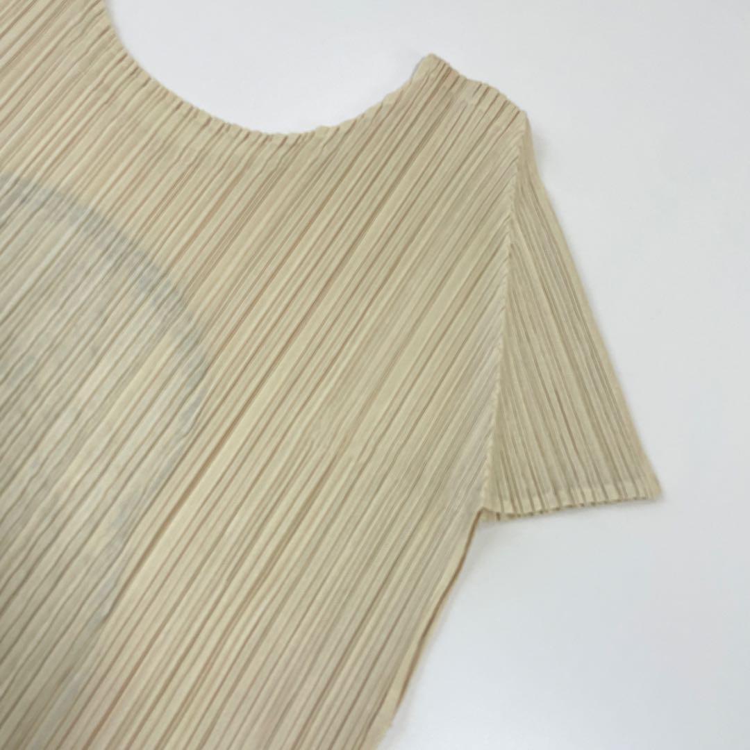 d*9様 プリーツプリーズ イッセイミヤケ 立体 半袖 カットソー ゼブラ アニ