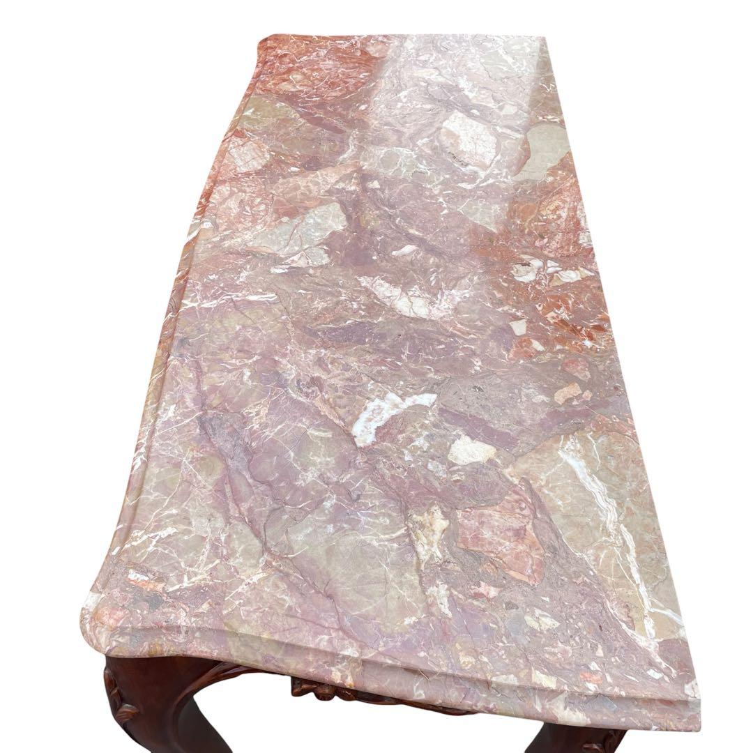 イタリア製　アンティーク調 大理石 サイドテーブル 猫脚　コンソールテーブル