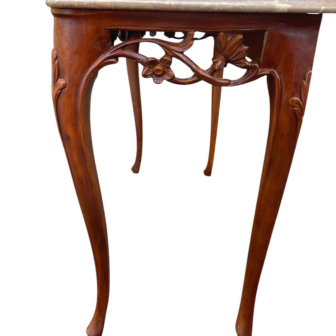 イタリア製　アンティーク調 大理石 サイドテーブル 猫脚　コンソールテーブル