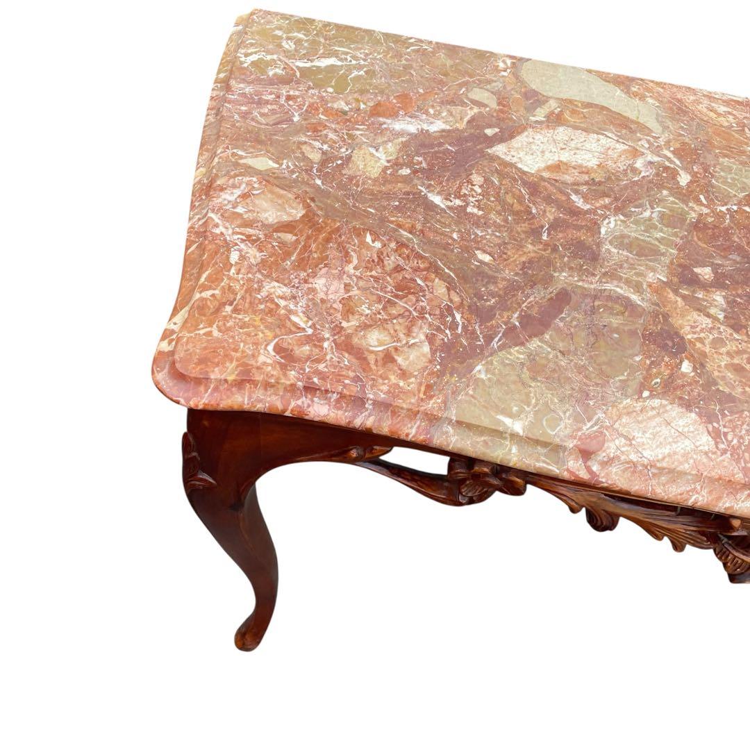 イタリア製　アンティーク調 大理石 サイドテーブル 猫脚　コンソールテーブル