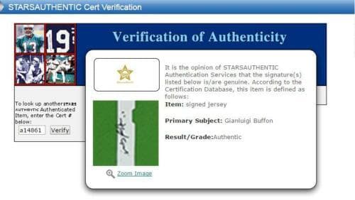 直筆サイン入りユニフォーム ジャンルイジ・ブッフォン 元イタリア代表 サッカー