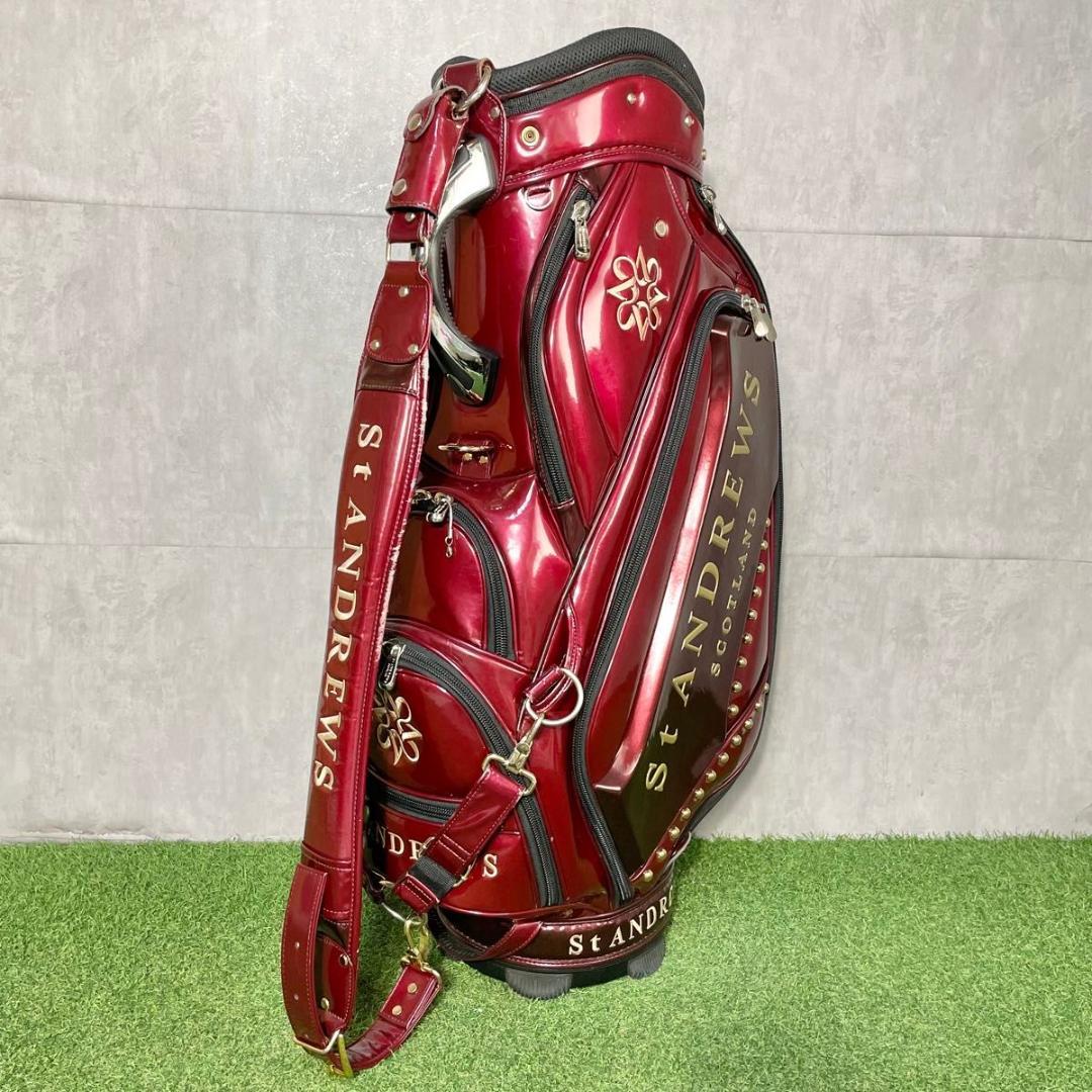 セントアンドリュース St ANDREWS キャディバッグ ゴルフバッグ レッド
