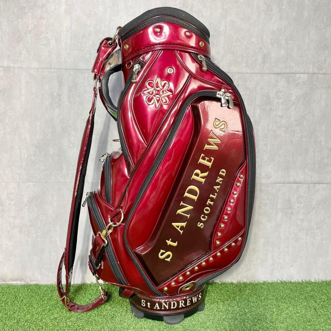 セントアンドリュース St ANDREWS キャディバッグ ゴルフバッグ レッド