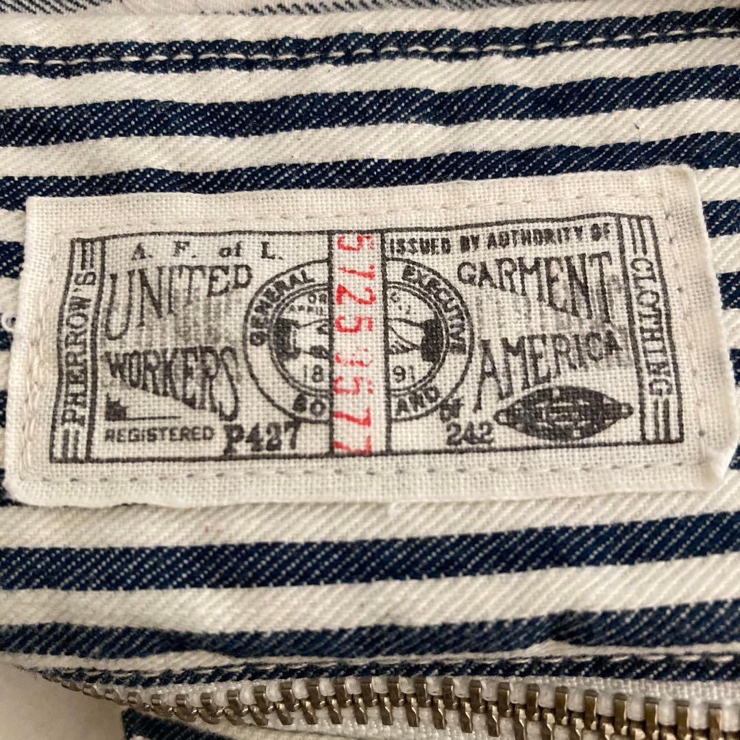 【Pherrow's 】ネイビー ストライプ カバーオール 42（XL）