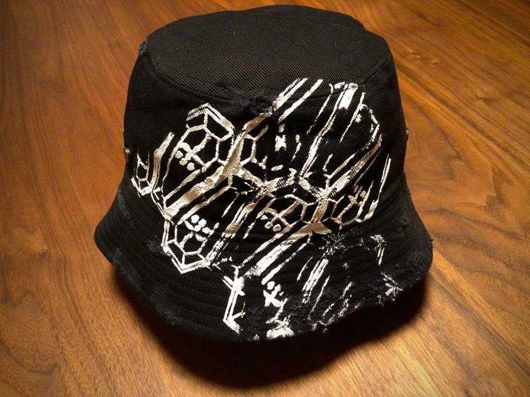 CVTVLIST STENCIL BUKET HAT”BLACK×WHITE\