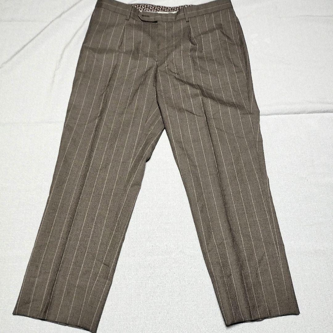 イタリア生地CANONICO スーツセレクト AB6 ブラウンストライプスーツ