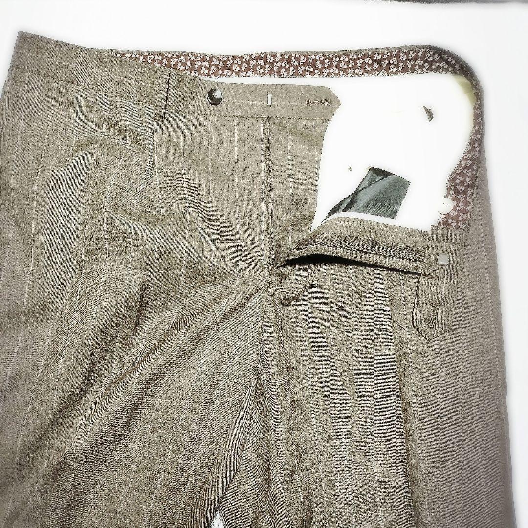 イタリア生地CANONICO スーツセレクト AB6 ブラウンストライプスーツ