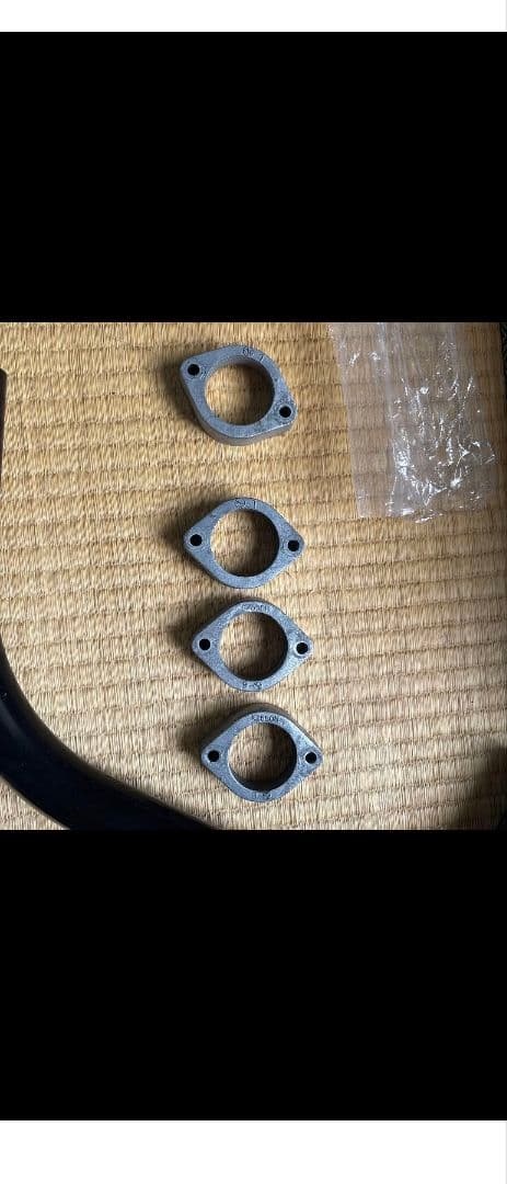 スチール製 黒 マフラー 取り付け用パーツ付き