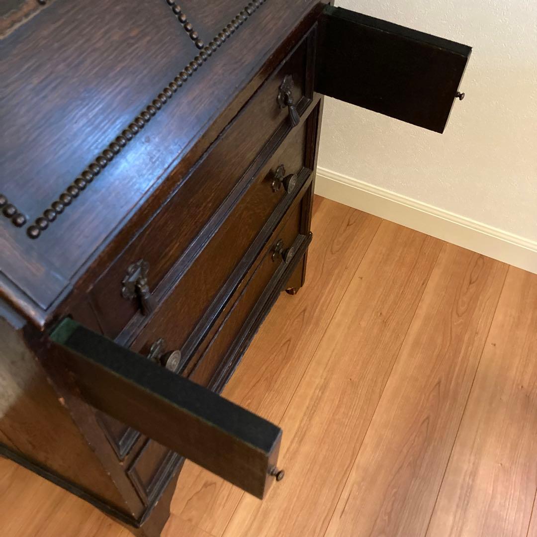 アンティーク　ライティングビューロー 3引き出し