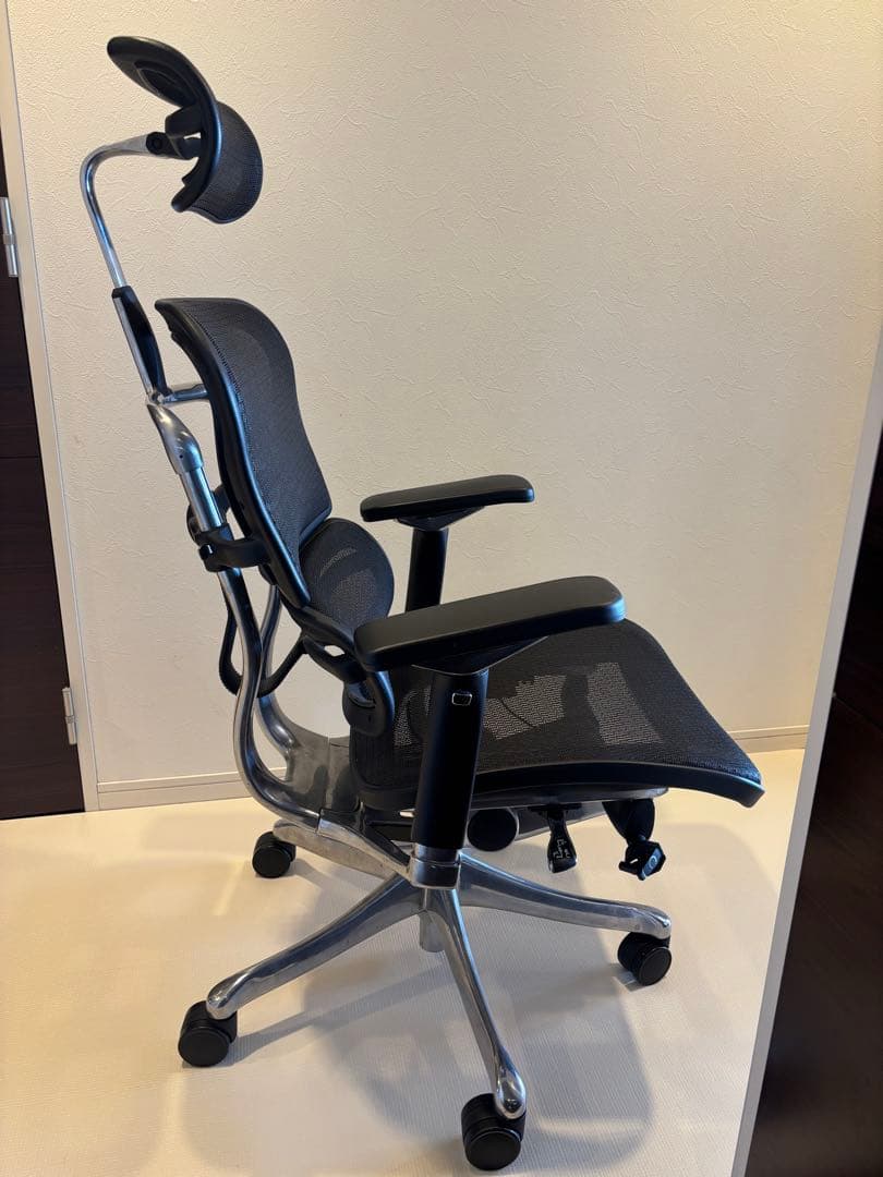 美品　エルゴヒューマン プロ ブラック ハイタイプ エラストメリックメッシュ