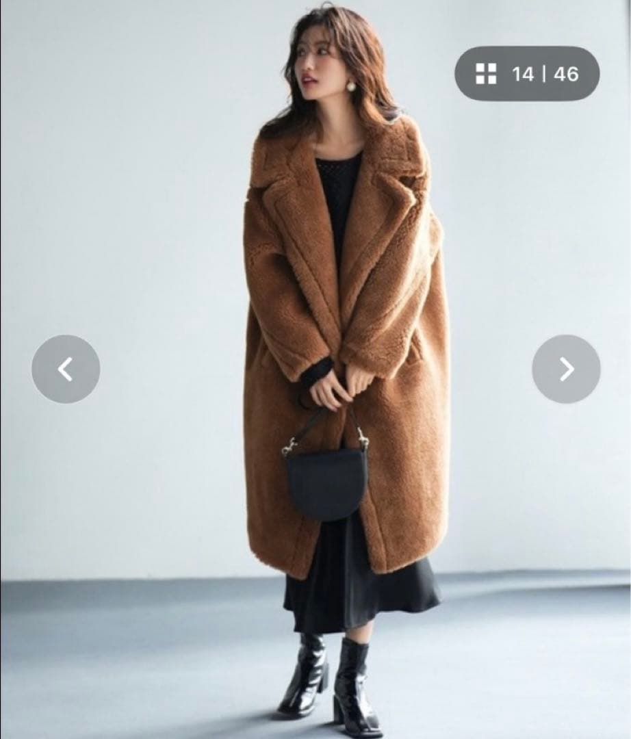 SAISON DE PAPILLON セゾンドパピヨン ロング丈ボアコート