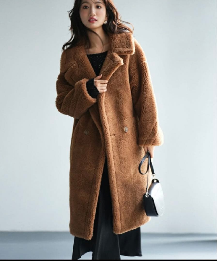 SAISON DE PAPILLON セゾンドパピヨン ロング丈ボアコート