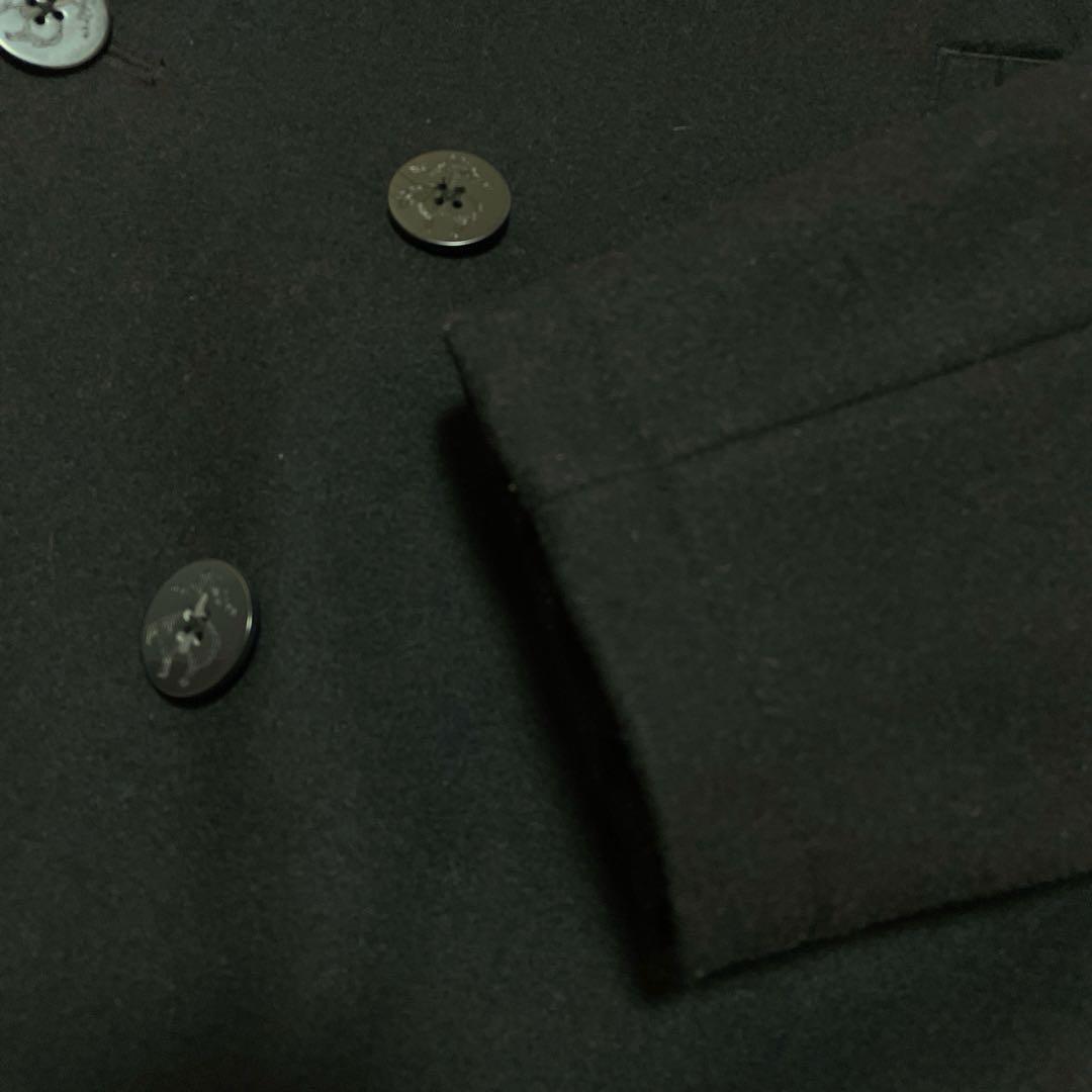 【美品】ブルックスブラザーズダブルブレストPコートブラックUSA L