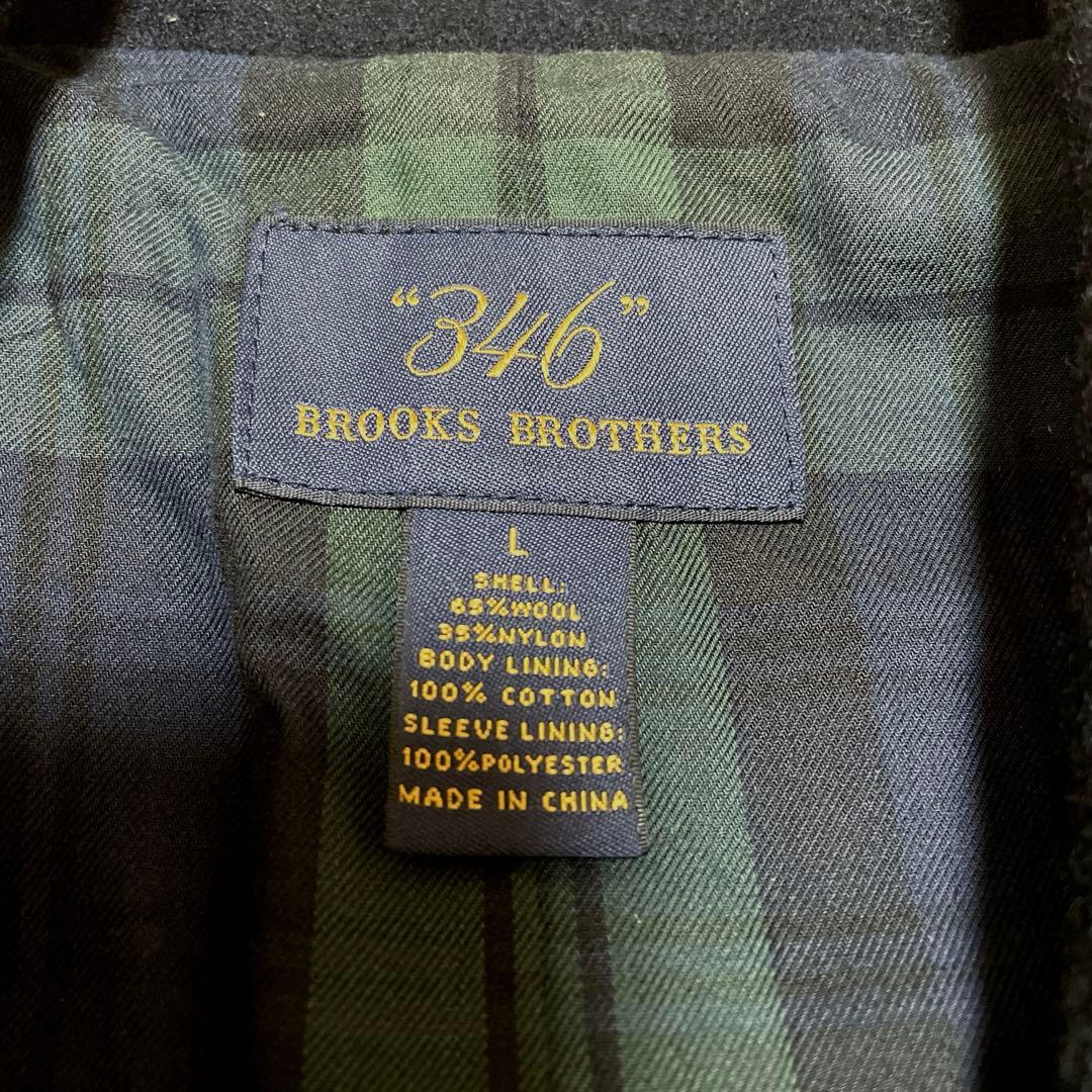 【美品】ブルックスブラザーズダブルブレストPコートブラックUSA L