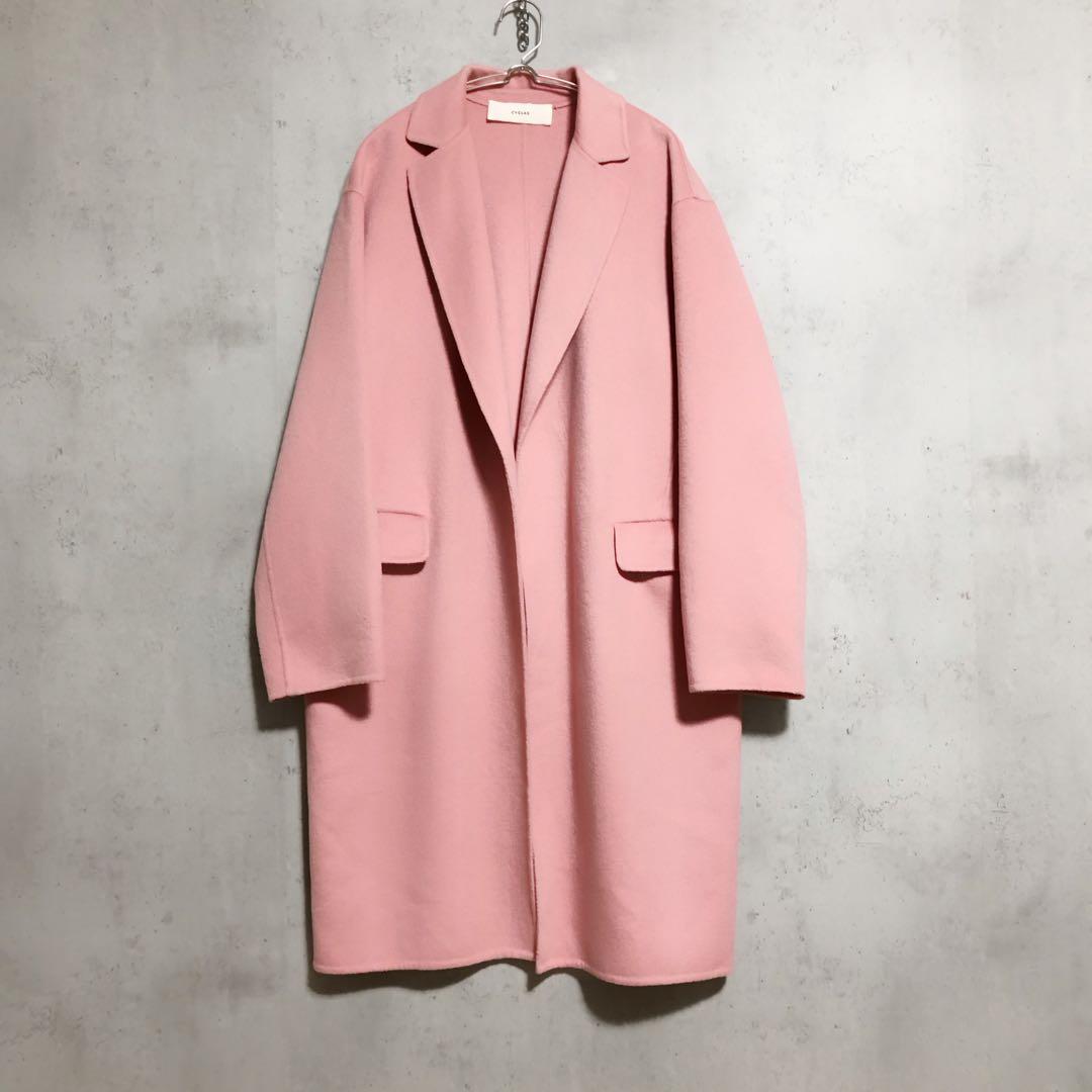 美品　CYCLAS シクラス　カシミヤ　ダブルフェイスリバーコート
