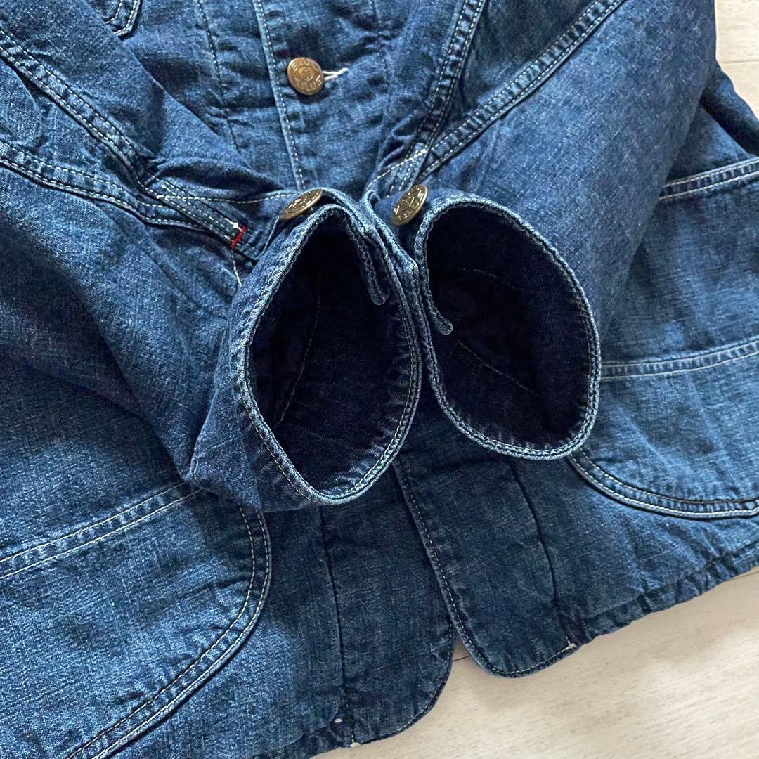 雰囲気良◆BLUEBLUE デニムカバーオール コーデュロイ襟 サイズ3 HRM