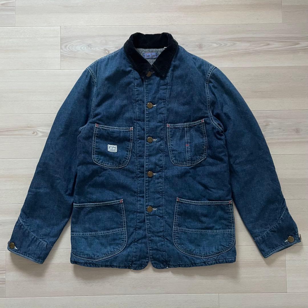 雰囲気良◆BLUEBLUE デニムカバーオール コーデュロイ襟 サイズ3 HRM