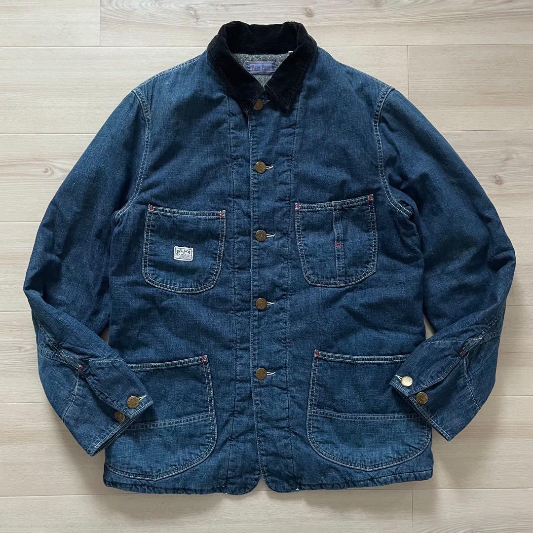 雰囲気良◆BLUEBLUE デニムカバーオール コーデュロイ襟 サイズ3 HRM