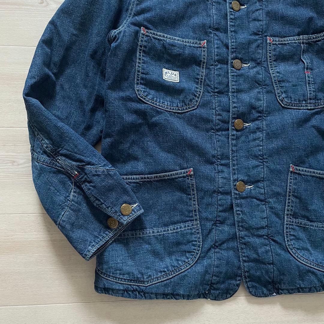 雰囲気良◆BLUEBLUE デニムカバーオール コーデュロイ襟 サイズ3 HRM