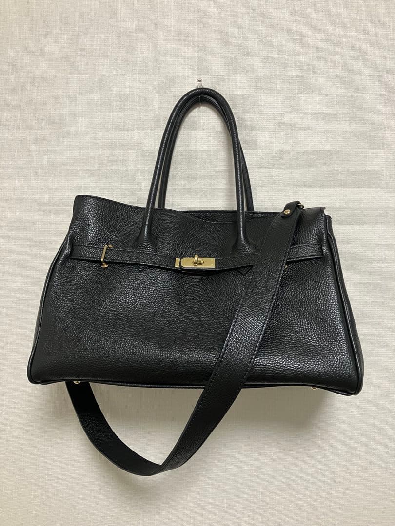 AULENTTI 黒レザートートバッグ A4