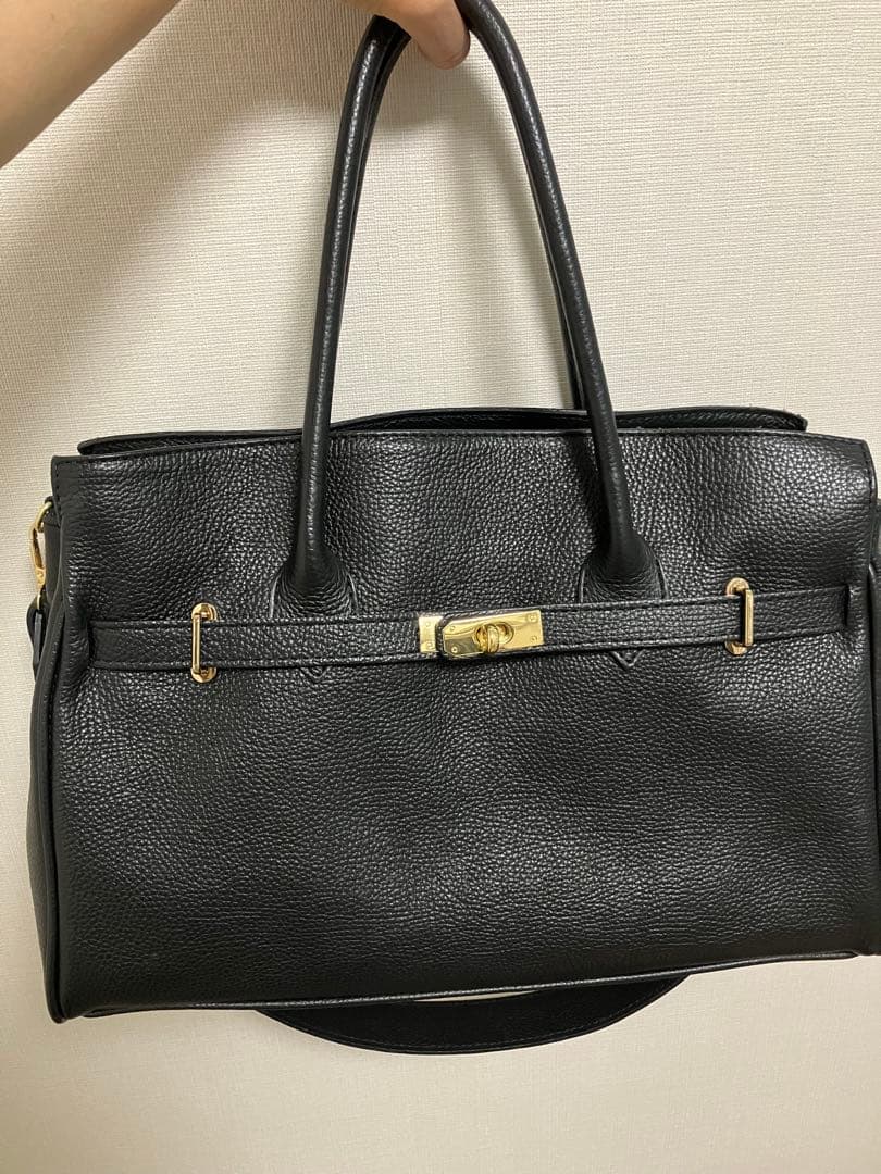 AULENTTI 黒レザートートバッグ A4