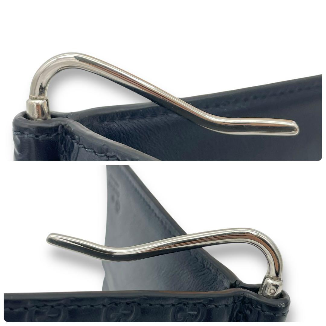 GUCCI グッチ マネークリップ マイクロシマ 黒 ブラック 財布 2つ折り