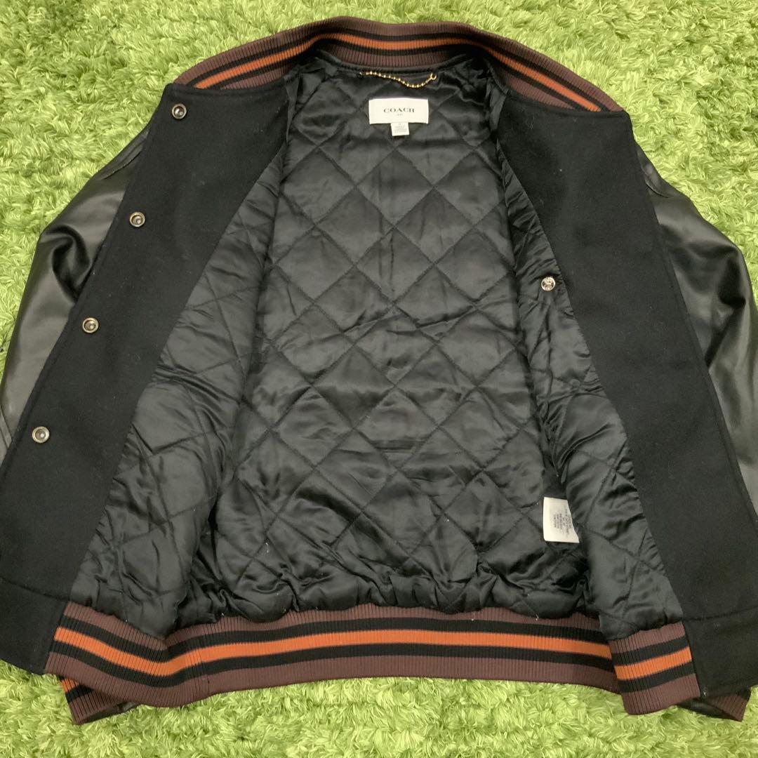 良好！ COACH コーチ 袖レザー スタジャン サイズ0(S相当) レディース