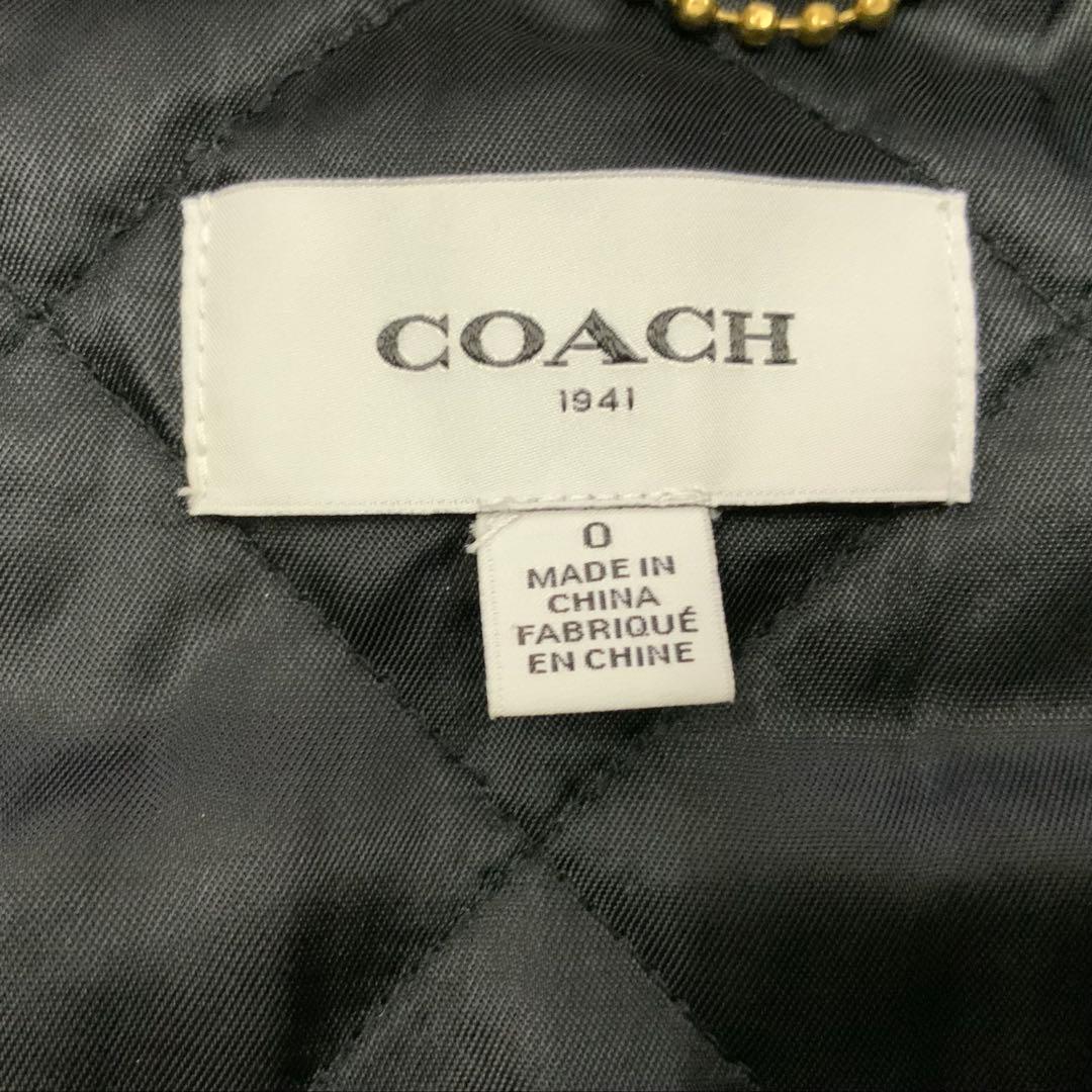 良好！ COACH コーチ 袖レザー スタジャン サイズ0(S相当) レディース