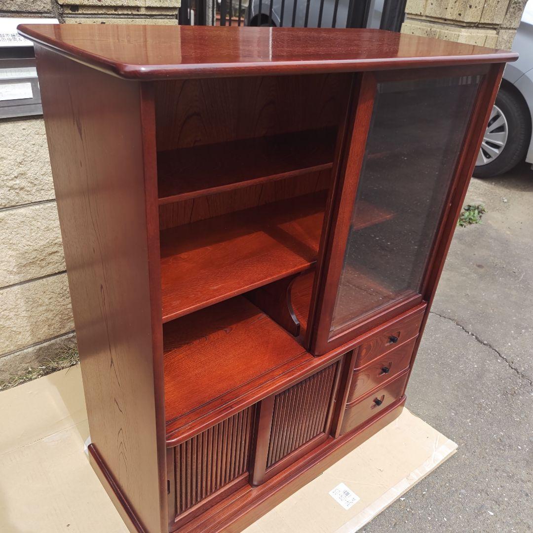 昭和レトロ　karimokuカリモク　高級小型茶タンス 食器棚　当時物