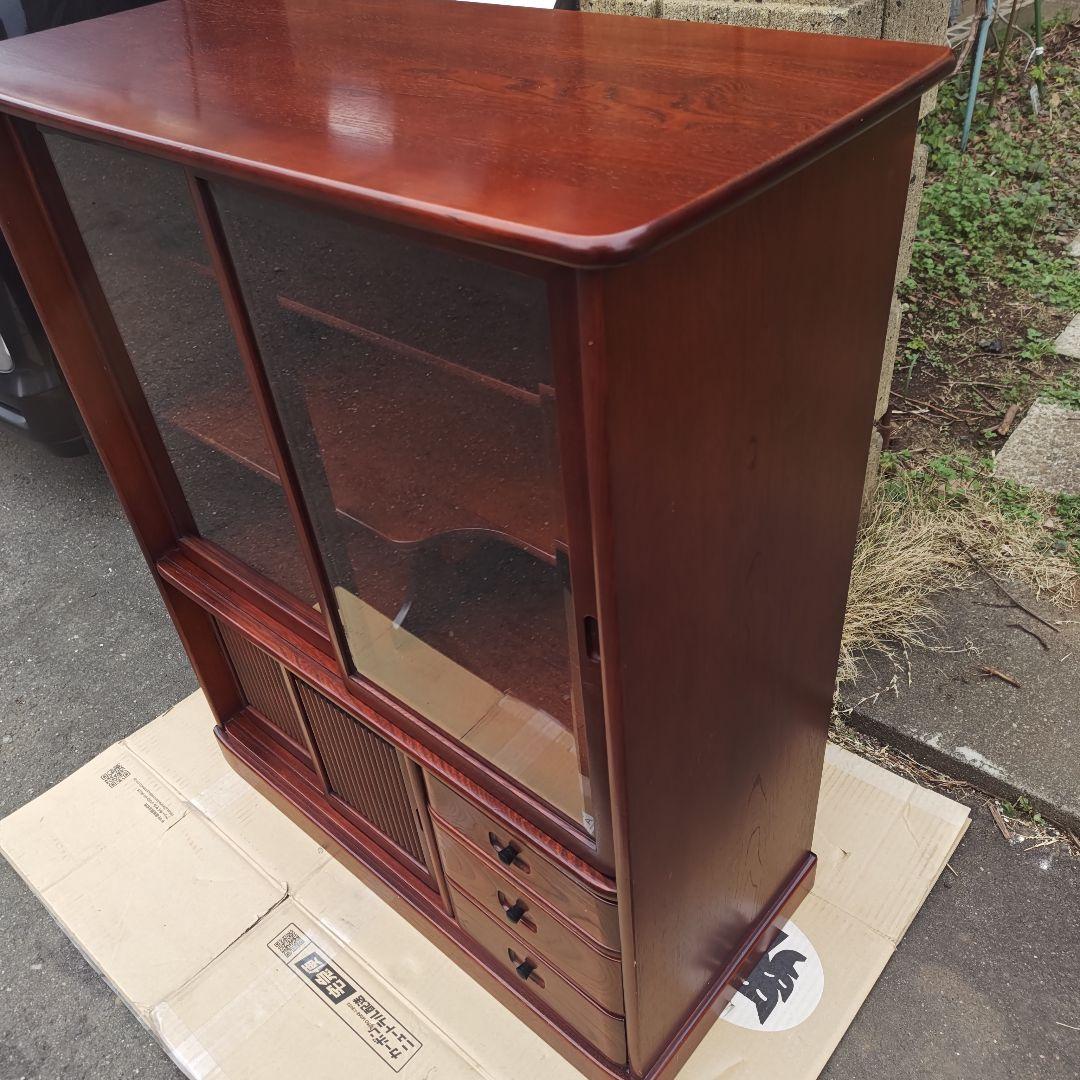 昭和レトロ　karimokuカリモク　高級小型茶タンス 食器棚　当時物